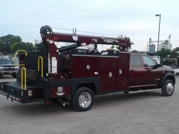 Two red trucks